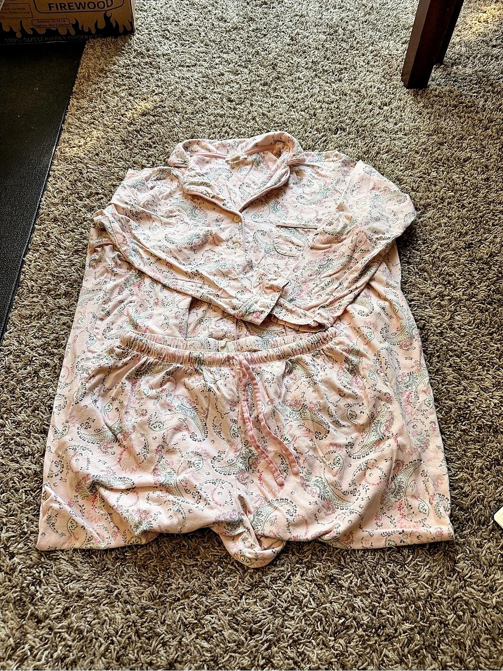 Poppy & Clay Organic Cotton Pink Paisley Pajama Set L